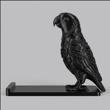 インコ（アカハラインコ）のスマホスタンド 卓上 シルクブラック