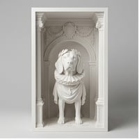 犬（ビーグル）の3Dプリント ブックヌーク 白PLA 本棚インテリア