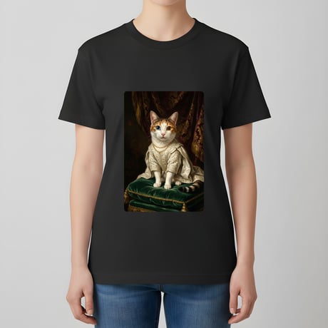 ジャパニーズボブテイル半袖Tシャツ ルネサンス風カラー ブラック 男女兼用