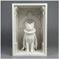猫（トンキニーズ）の3Dプリント ブックヌーク 白PLA 本棚インテリア