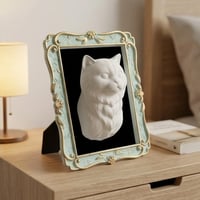 猫（ヒマラヤン）の壁掛けレリーフ 3Dプリント 白PLA インテリア