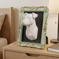 犬（ジャックラッセルテリア）の壁掛けレリーフ 3Dプリント 白PLA インテリア