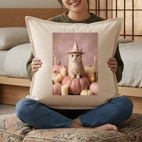 猫（マンチカン）クッション 45cm ハロウィン限定アート