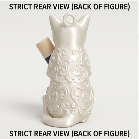 猫（バーミーズ）の3Dプリント リップケース シルクホワイト キーホルダー