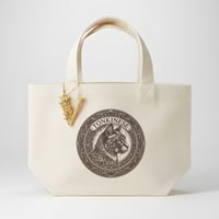 猫（トンキニーズ）の紋章 ミニトートバッグ アルファベットチャーム付き