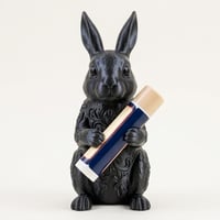 うさぎの3Dプリント リップケース シルクブラック キーホルダー