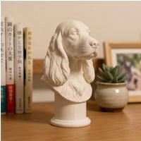 犬（コッカースパニエル）の3Dプリント胸像 白PLA 彫刻 置物 インテリア