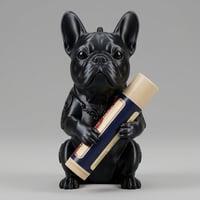 フレンチブルドッグのリップケース 3Dプリント シルクブラック キーホルダー