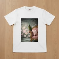 アオボウシインコ半袖Tシャツ ロココ調シャビーピンク ホワイト 男女兼用