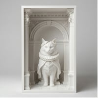 ノルウェージャンフォレストキャットのブックヌーク 3Dプリント 白PLA