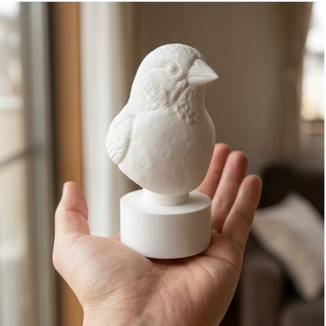 セイキチョウの3Dプリント胸像 白PLA 彫刻 置物 インテリア