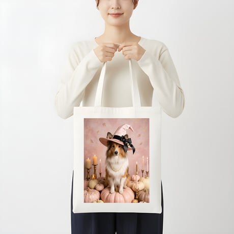 犬（シェットランドシープドッグ）トートバッグ ハロウィン限定 キャンバス地
