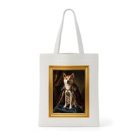 犬（秋田犬）トートバッグ ルネサンス風カラーアート 金縁フレーム