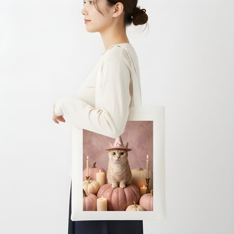 猫（マンチカン）トートバッグ ハロウィン限定 キャンバス地