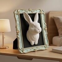 うさぎ（パロミノ）の壁掛けレリーフ 3Dプリント 白PLA インテリア
