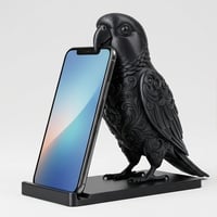 インコ（ウロコインコ）のスマホスタンド 卓上 シルクブラック