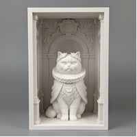 猫（ヒマラヤン）の3Dプリント ブックヌーク 白PLA 本棚インテリア