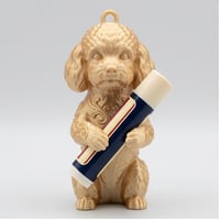 犬（トイプードル）の3Dプリント リップケース シルクゴールド キーホルダー