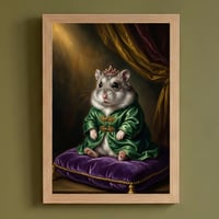 ハムスター（ウィンターホワイトハムスター）のルネサンス風肖像画 A4額装