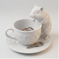 ハムスター（キャンベルハムスター）のアクセサリートレイ 小物入れ マットホワイト