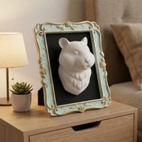 キンクマハムスターの壁掛けレリーフ 3Dプリント 白PLA インテリア