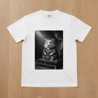 プディングハムスター半袖Tシャツ ルネサンス風モノクロ ホワイト 男女兼用