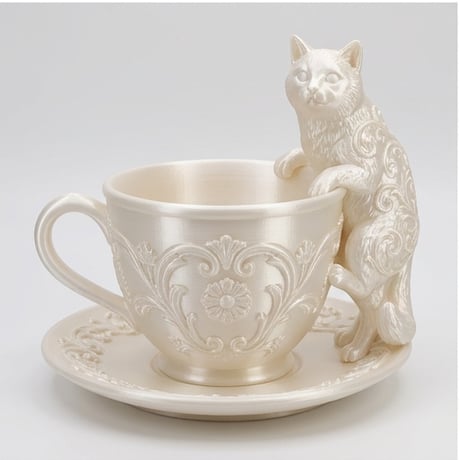猫（バーマン）のアクセサリートレイ 小物入れ シルクホワイト