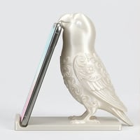 インコ（コザクラインコ）のスマホスタンド 卓上 シルクホワイト