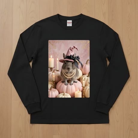 デグー長袖Tシャツ ハロウィン限定 ブラック 男女兼用