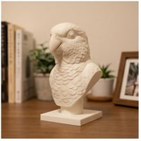 インコ（シロハラインコ）の3Dプリント胸像 白PLA 彫刻 置物 インテリア