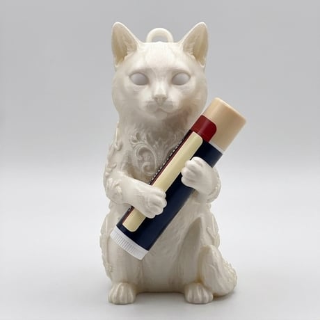 ターキッシュアンゴラのリップケース 3Dプリント シルクホワイト キーホルダー