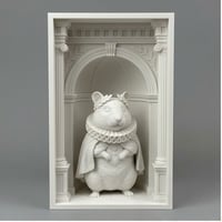 クリームハムスターのブックヌーク 3Dプリント 白PLA 本棚インテリア