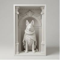 犬（ジャーマンシェパード）の3Dプリント ブックヌーク 白PLA 本棚インテリア