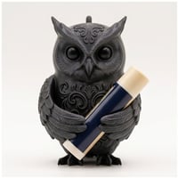 コノハズクの3Dプリント リップケース シルクブラック キーホルダー