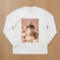 猫（ラグドール）長袖Tシャツ ハロウィン限定 ホワイト 男女兼用