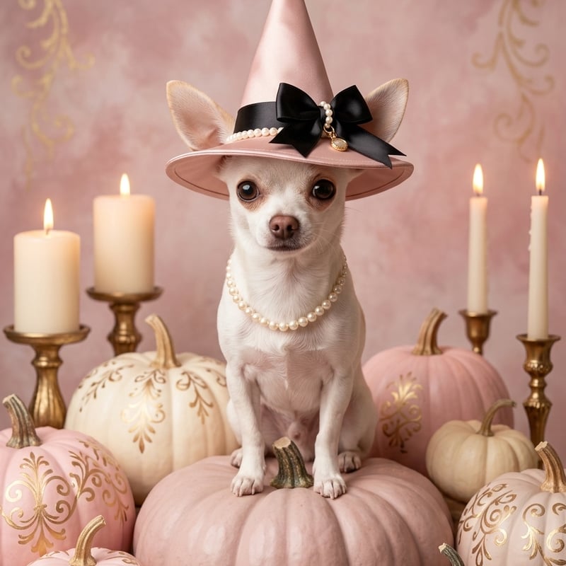 トールペイント作品　チワワのハロウィン 犬（チワワ）のハロウィン限定アート A4額装インテリア壁掛け | うちの