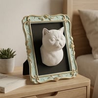 エキゾチックショートヘアの壁掛けレリーフ 3Dプリント 白PLA インテリア
