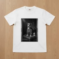 ジャックラッセルテリア半袖Tシャツ ルネサンス風モノクロ ホワイト 男女兼用