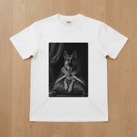 ジャーマンシェパード半袖Tシャツ ルネサンス風モノクロ ホワイト 男女兼用