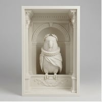 ズグロシロハラインコのブックヌーク 3Dプリント 白PLA 本棚インテリア