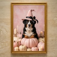犬（バーニーズマウンテンドッグ）のハロウィン限定アート A3額装インテリア壁掛け