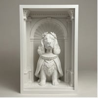 犬（コッカースパニエル）の3Dプリント ブックヌーク 白PLA 本棚インテリア