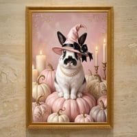 うさぎ（ヒマラヤン）のハロウィン限定アート A3額装インテリア壁掛け
