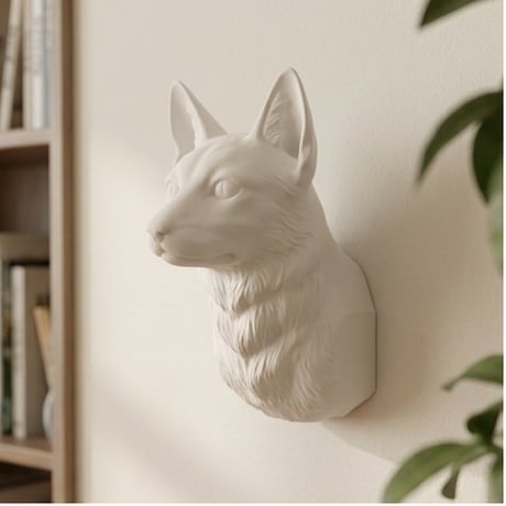 猫（エジプシャンマウ）の壁掛けレリーフ 3Dプリント 白PLA インテリア