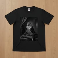 アカハラインコ半袖Tシャツ ルネサンス風モノクロ ブラック 男女兼用
