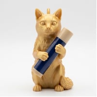猫（バリニーズ）の3Dプリント リップケース シルクゴールド キーホルダー