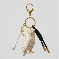 ベンガルワシミミズクのキーホルダー ミニチュア シルクゴールド