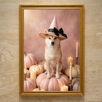 犬（柴犬）のハロウィン限定アート A3額装インテリア壁掛け