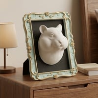プディングハムスターの壁掛けレリーフ 3Dプリント 白PLA インテリア