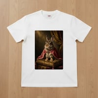 うさぎ半袖Tシャツ ルネサンス風カラーアート ホワイト 男女兼用